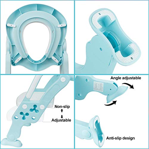 Siège de toilette pour tout-petits Keplin avec marchepied et coussin doux