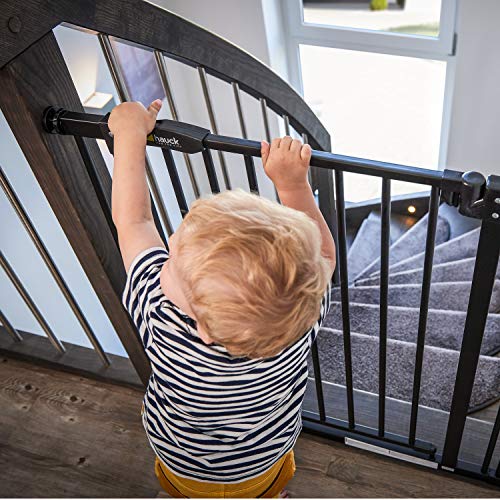 Hauck Barrière de Sécurité pour Enfants Close N Stop incl. Extension de 9 cm / de 84 à 89 cm / Sans Percage / Métal / noir