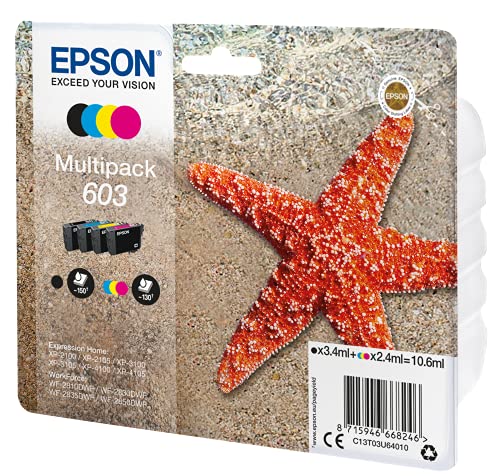 Epson Multipack 603 Etoile de Mer, Cartuchos de tinta originales, 4 colores: Negro, Cian, Magenta, Amarillo