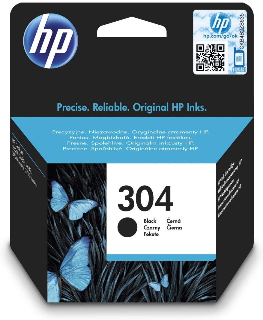 HP 304XL Cartouche d'Encre Noire grande capacité Authentique (N9K08AE) | L'emballage peut varier légèrement