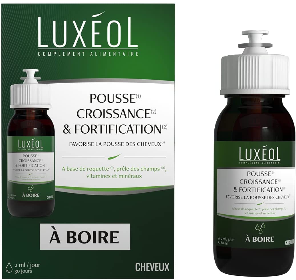 Luxéol Pousse Croissance & Fortification 3 mois, Favorise la Pousse des Cheveux, Complément Alimentaire, 90 Gélules