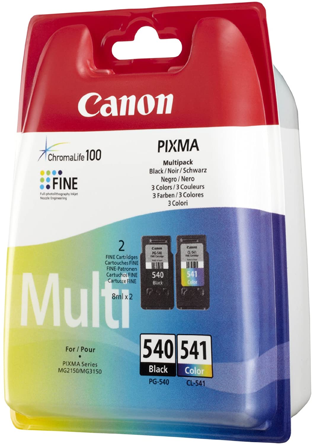 Canon Pack de 2 Cartouches PG 540 / CL 541 : Noir et Couleur (Emballage standard)