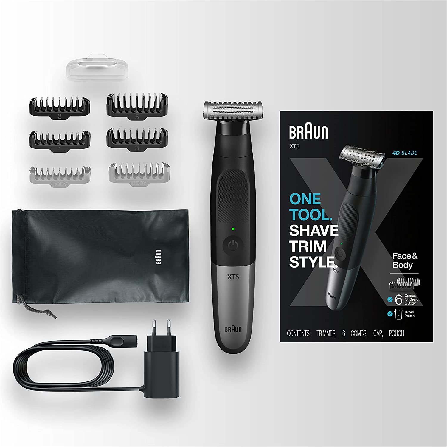 Braun Series XT5 Rasoir Électrique Rechargeable et Tondeuse Hybride Homme