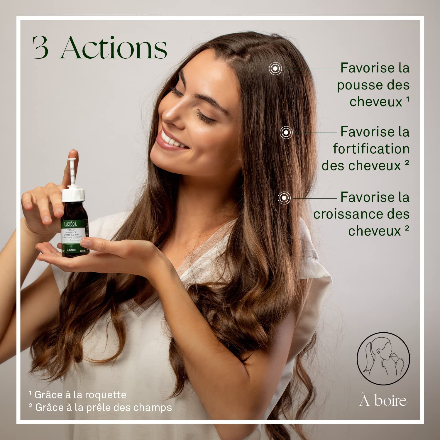 Luxéol Pousse Croissance & Fortification 3 mois, Favorise la Pousse des Cheveux, Complément Alimentaire, 90 Gélules