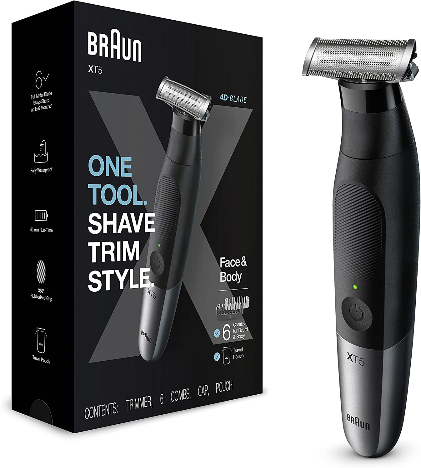 Braun Series XT5 Rasoir Électrique Rechargeable et Tondeuse Hybride Homme