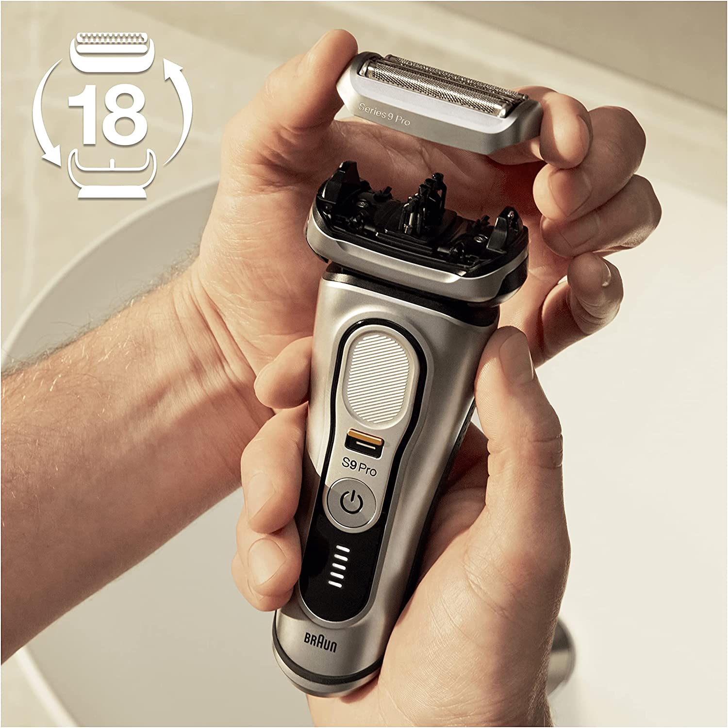 Braun Series 9 - Pièce De Rechange Pour Rasoir Électrique Noire, Compatible avec les rasoirs Series 92B