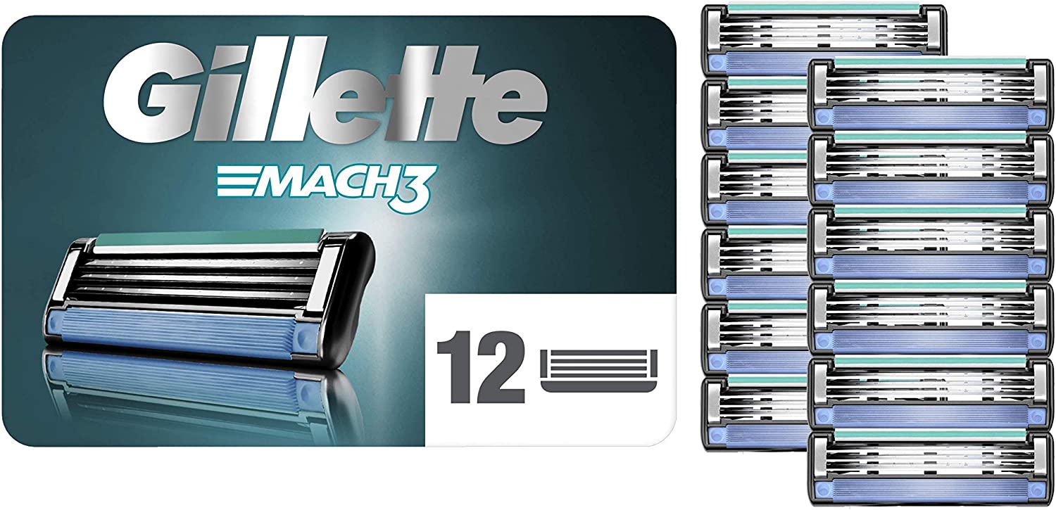 Gillette Mach3 Recharges de Lames de Rasoir Pour Homme, Rasage Manuel, 20 Lames de Recharge