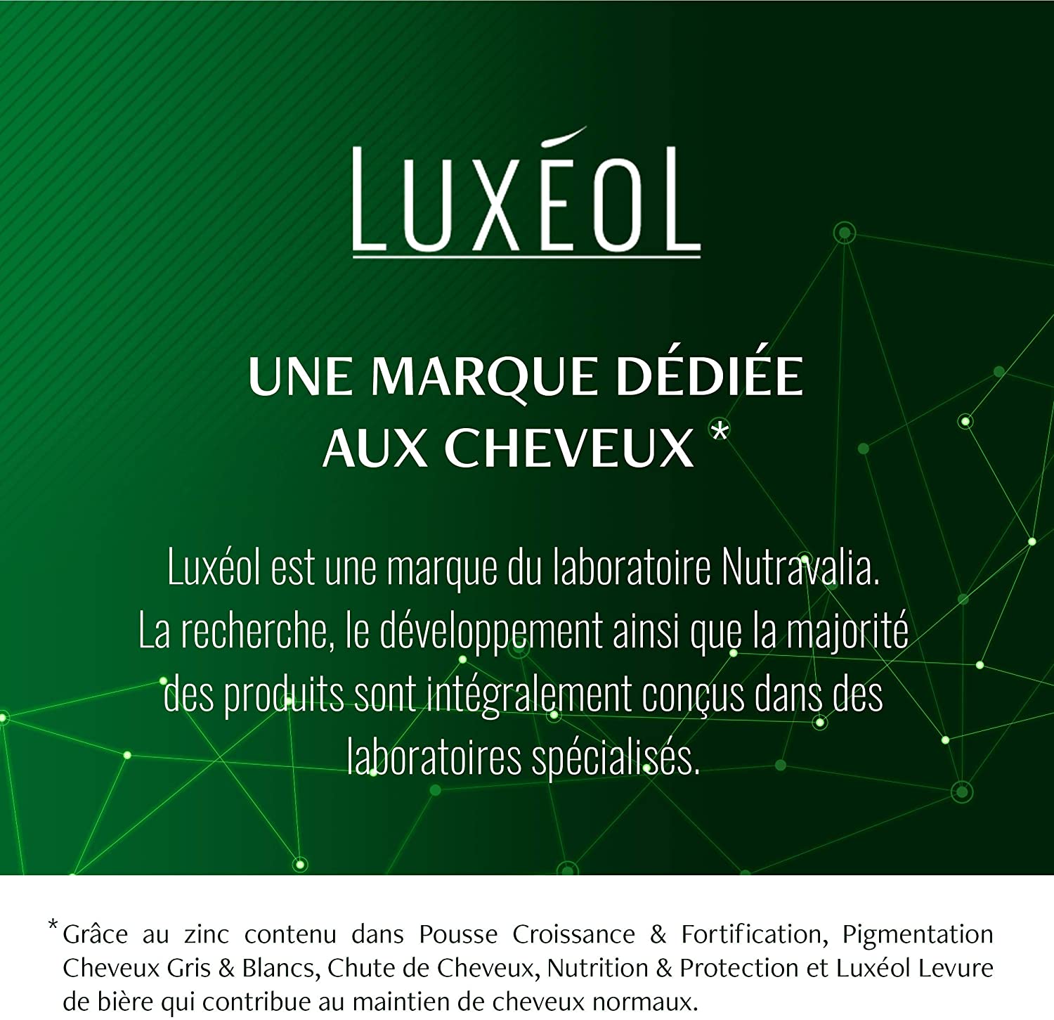 Luxéol Pousse Croissance & Fortification 3 mois, Favorise la Pousse des Cheveux, Complément Alimentaire, 90 Gélules