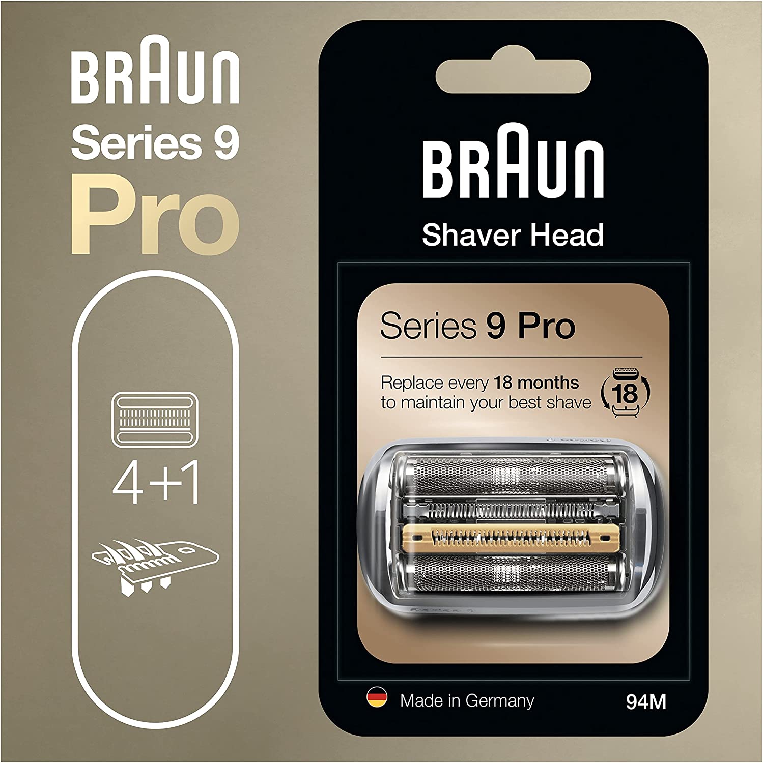 Braun Series 9 - Pièce De Rechange Pour Rasoir Électrique Noire, Compatible avec les rasoirs Series 92B