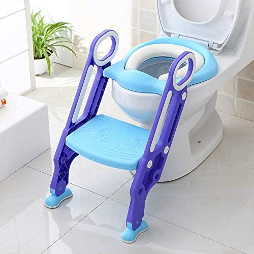 Siège de toilette pour tout-petits Keplin avec marchepied et coussin doux